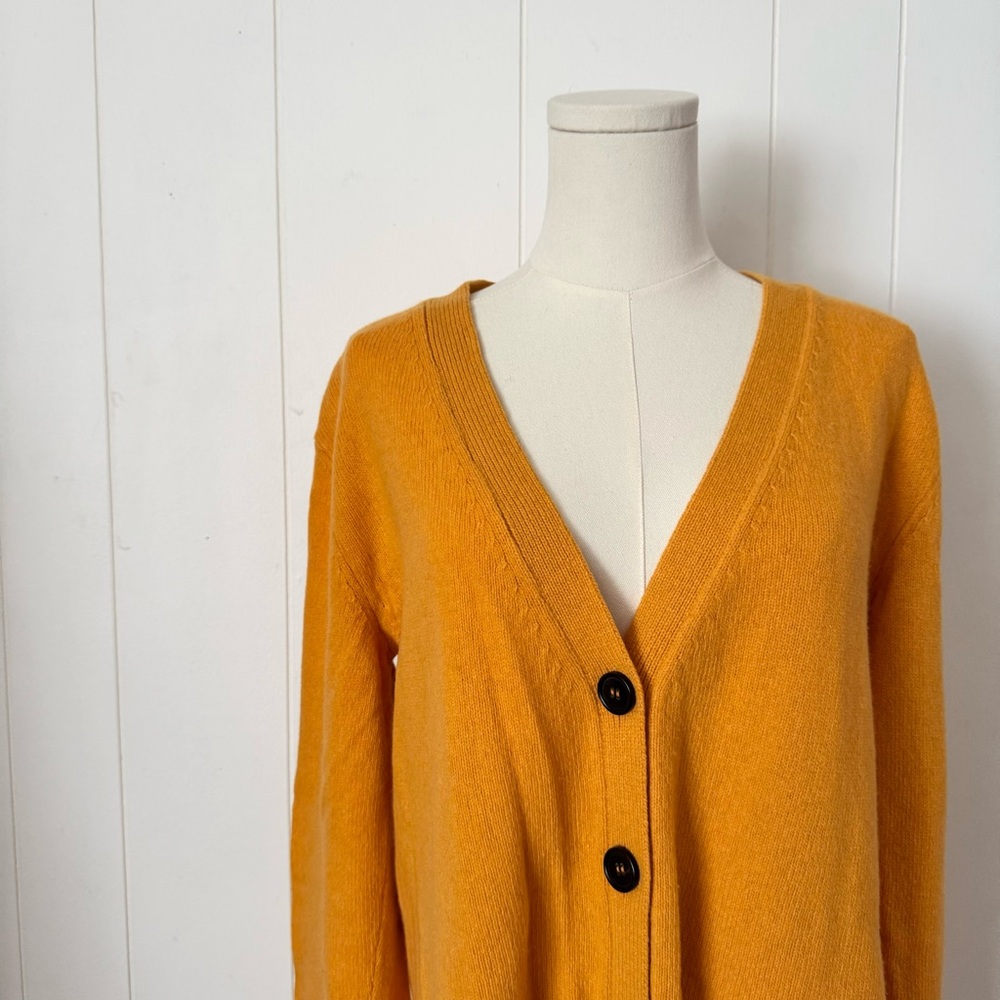 Ron Herman RHLA Cashmere Cardigan Orange Size M 2 Recycled Cashmere Yarn Italy - Picture 5 of 13